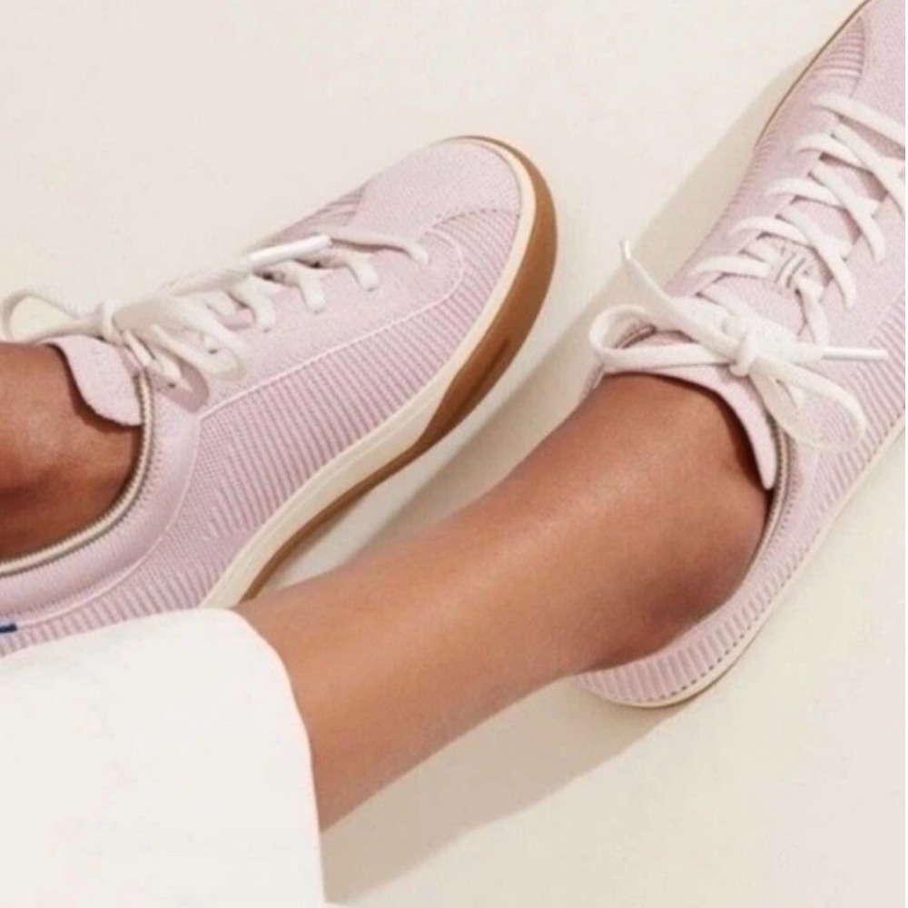 Rothy's The RS01 Sneaker Women 7 Rosebud Pink Sustainable Knit Lace Up Low Top